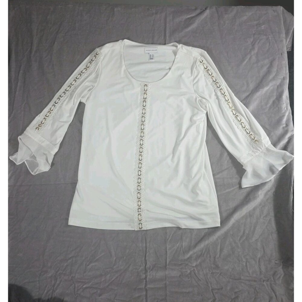 Susan Graver Women's Tunic With Ruffle Trim. Medium. HL68